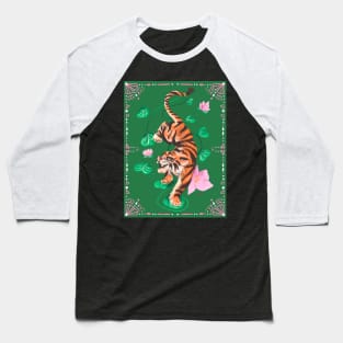 Tiger - Green by Cindy Rose Studio Baseball T-Shirt